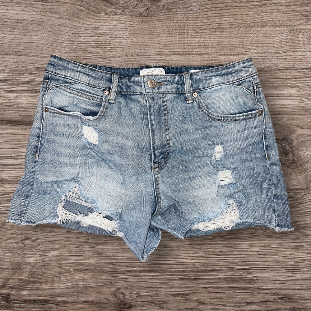Sofia Jeans Chi Short by Sofia Vergara Denim Jean Shorts Womens Size 8 Raw Hem